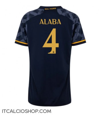 Real Madrid David Alaba #4 Seconda Maglia Femmina 2023-24 Manica Corta